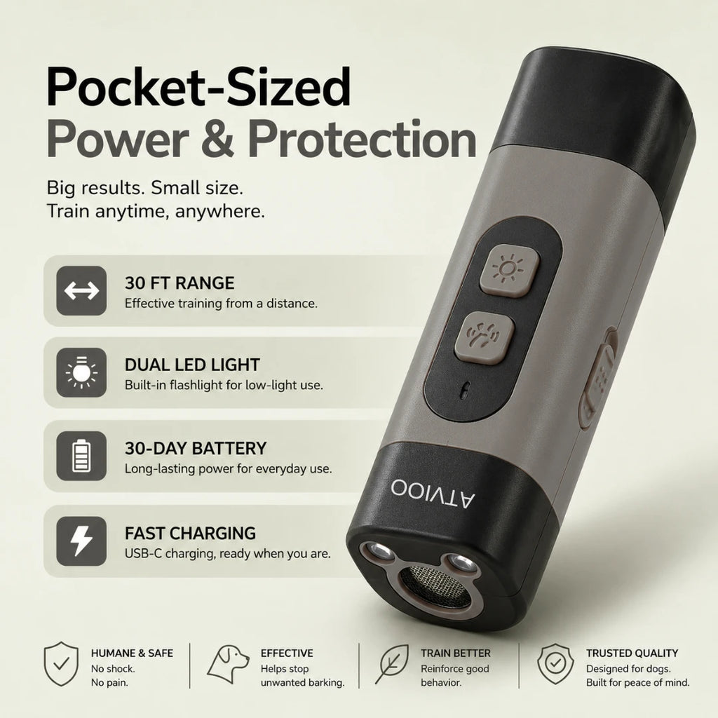 ATVIOO™  Humane Ultrasonic Dog Training Device