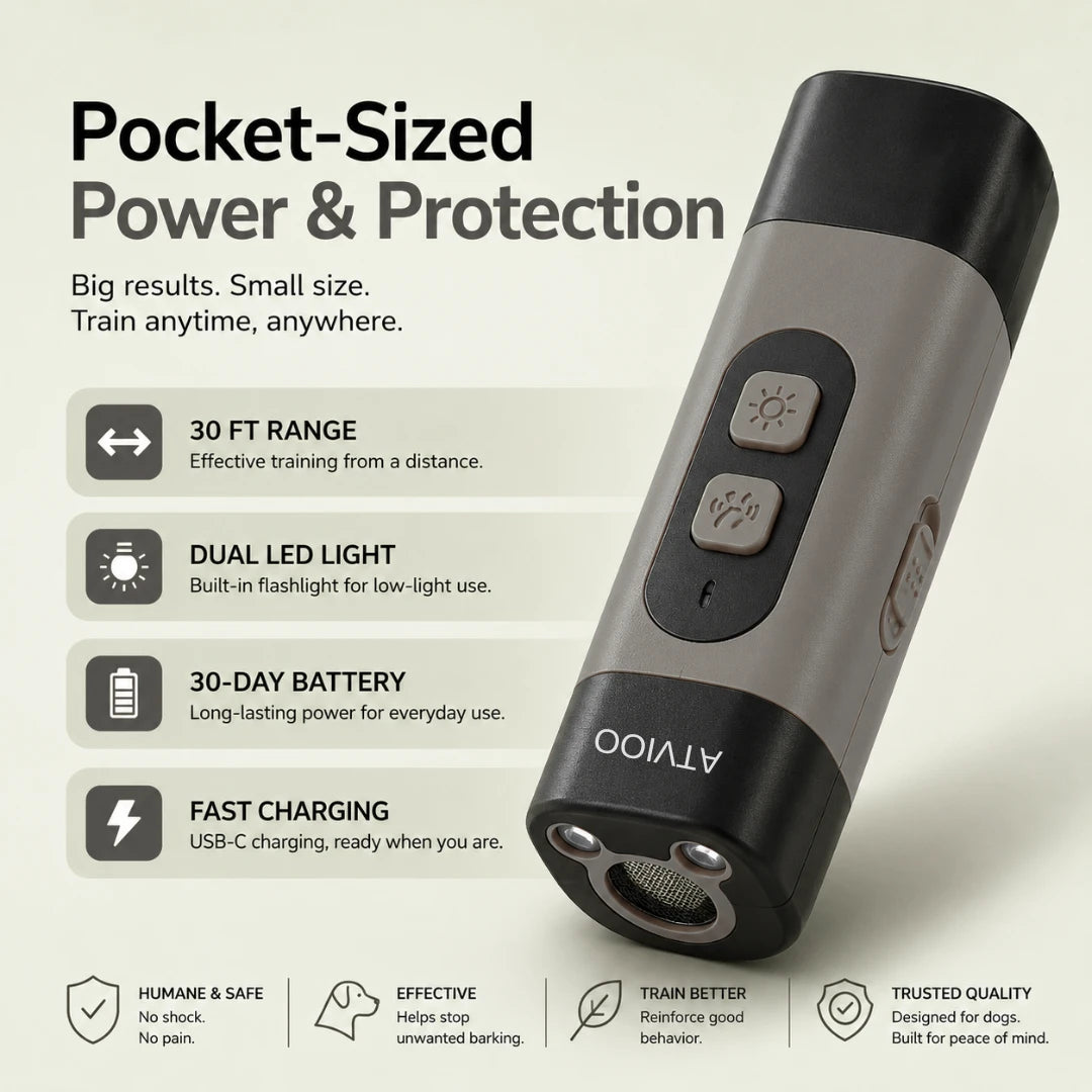 ATVIOO™  Humane Ultrasonic Dog Training Device