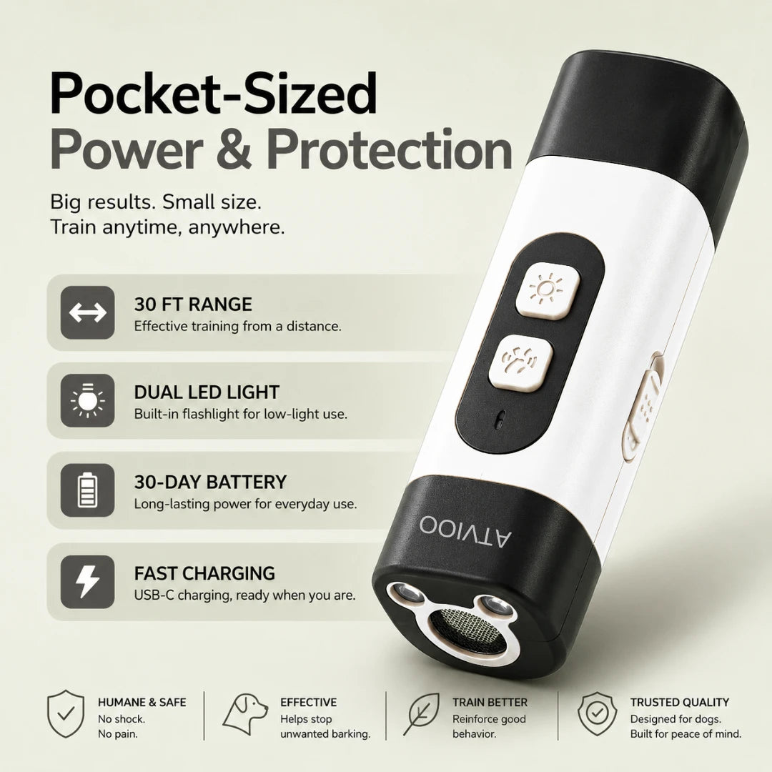 ATVIOO™  Humane Ultrasonic Dog Training Device