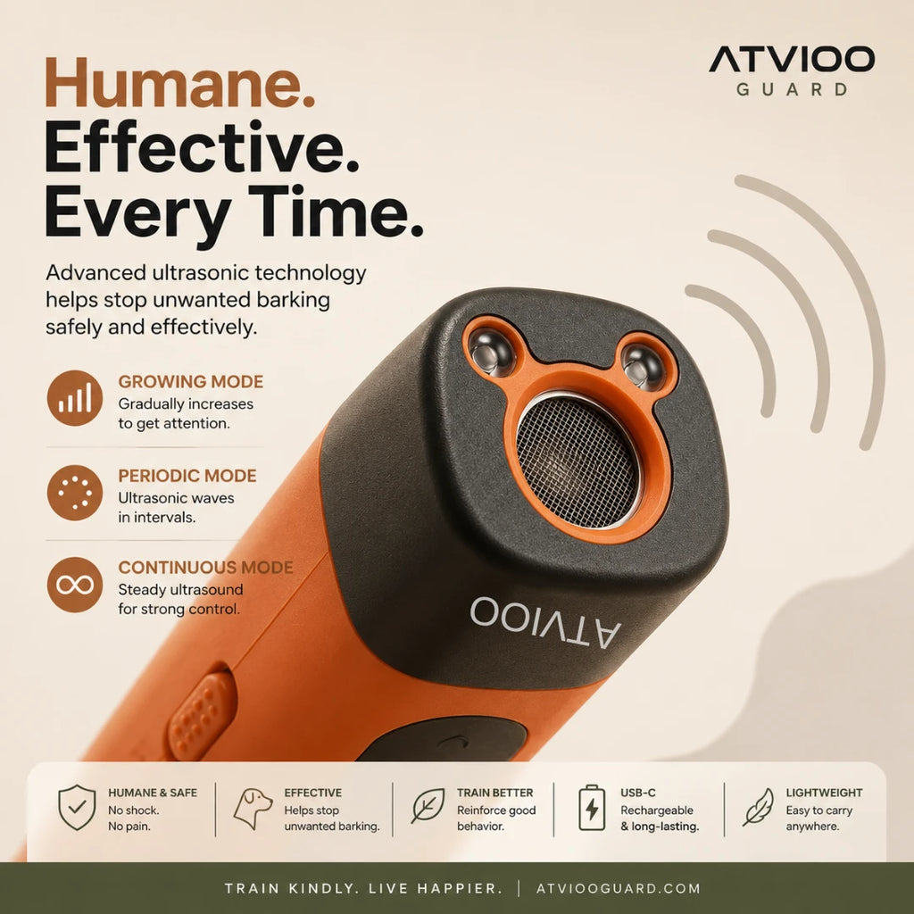 ATVIOO™  Humane Ultrasonic Dog Training Device
